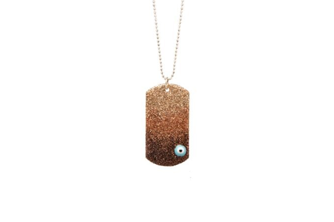 Evil Eyes glitter Tag pendant